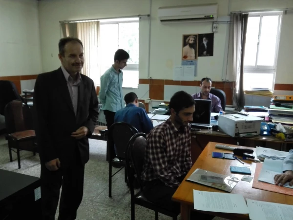 بازدید جناب آقای مصطفی پور رئیس حراست اداره کل آموزش و پرورش از روند مصاحبه علمی