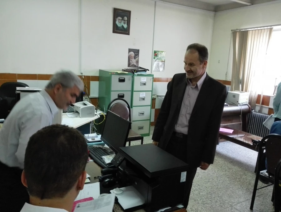 بازدید جناب آقای مصطفی پور رئیس حراست اداره کل آموزش و پرورش از روند مصاحبه علمی