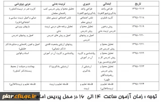 برنامه امتحانی استخدامی آموزش و پرورش  ماده 28