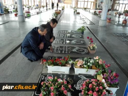 حضور اساتید ،کارکنان و دانشجویان پردیس امام علی (ع) در گلباران مزار شهدا