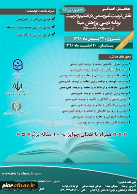 شروع پذیرش مقاله در همایش استانی نقش تربیت غیررسمی در تعلیم و تربیت برنامه درسی پژوهش مبنا